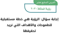 الرؤية هي خطة مستقبلية للطموحات والأهداف التي نريد تحقيقها .. ما صحة هذه العبارة؟!